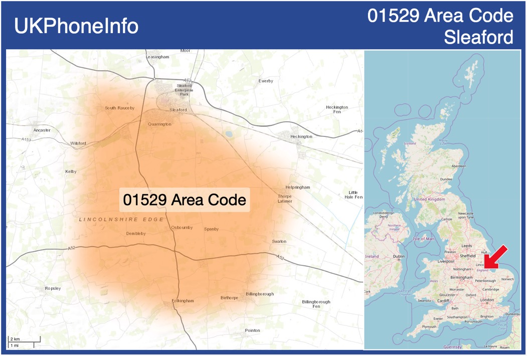 Map of the 01529 area code