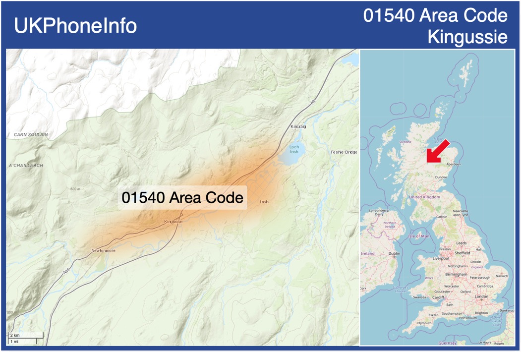 Map of the 01540 area code