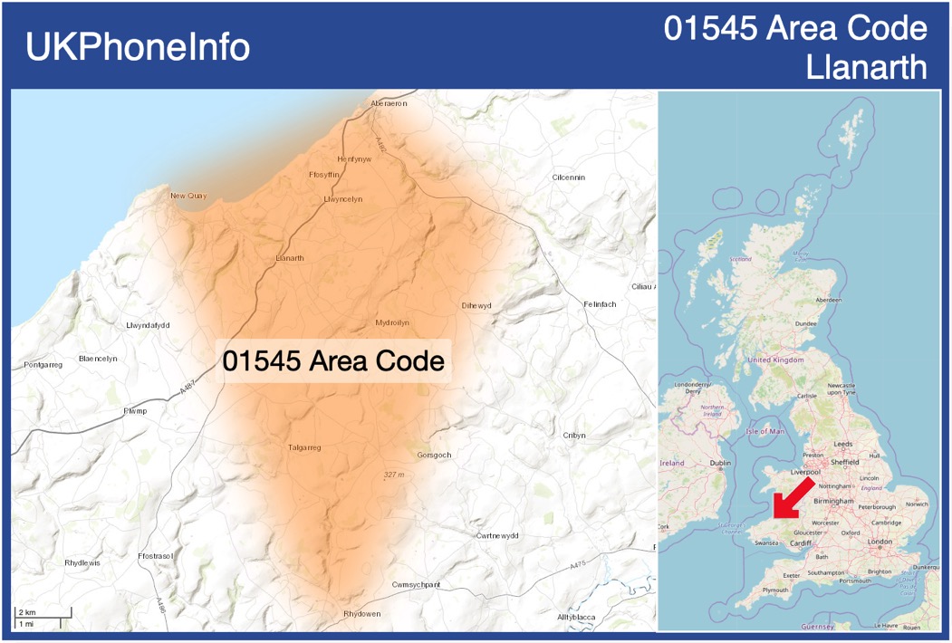 Map of the 01545 area code