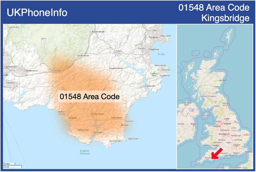 Map of the 01548 area code
