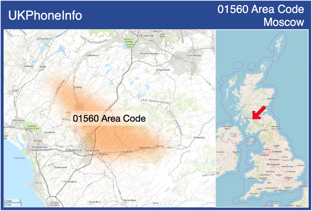 Map of the 01560 area code