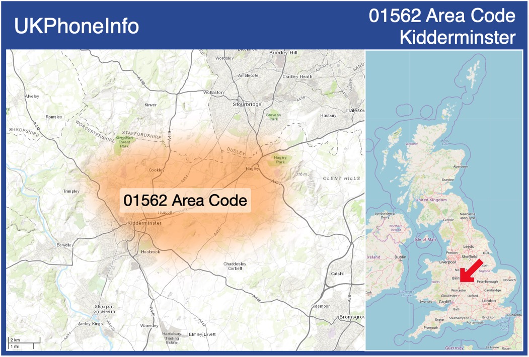 Map of the 01562 area code