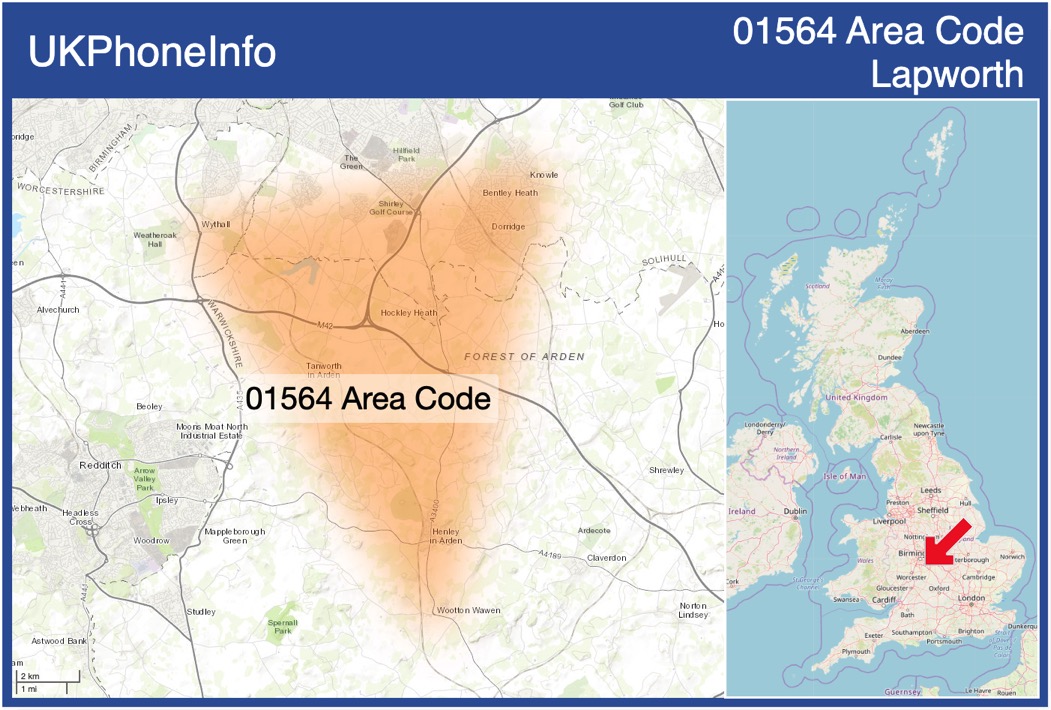 Map of the 01564 area code