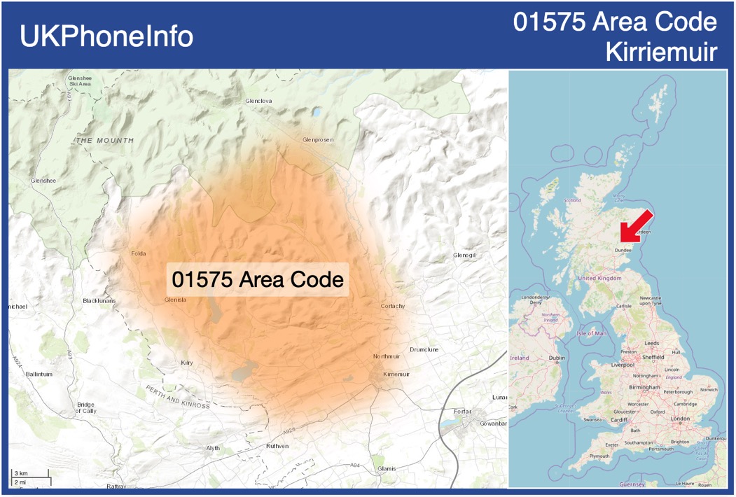 Map of the 01575 area code