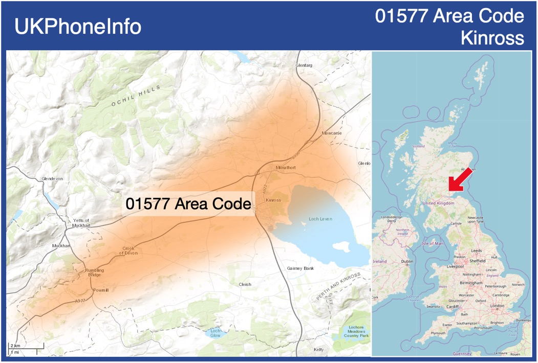 Map of the 01577 area code