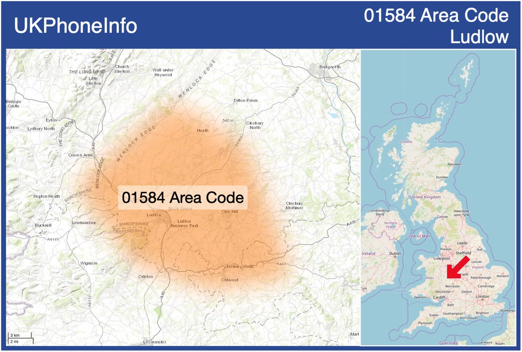 Map of the 01584 area code