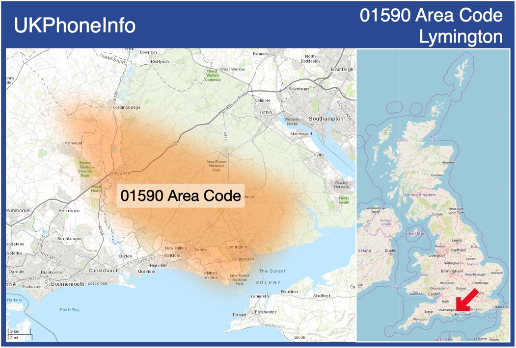 Map of the 01590 area code