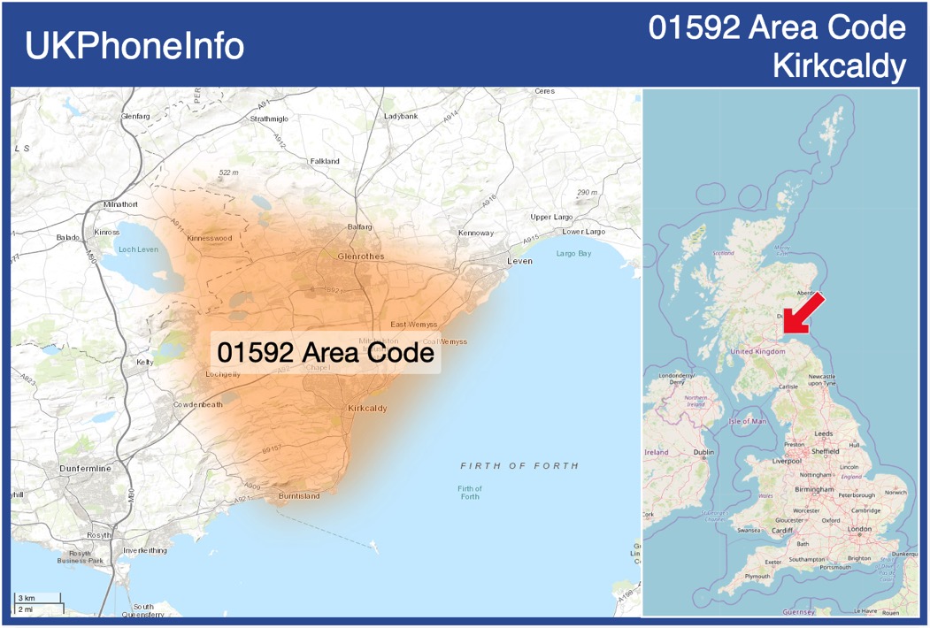 Map of the 01592 area code
