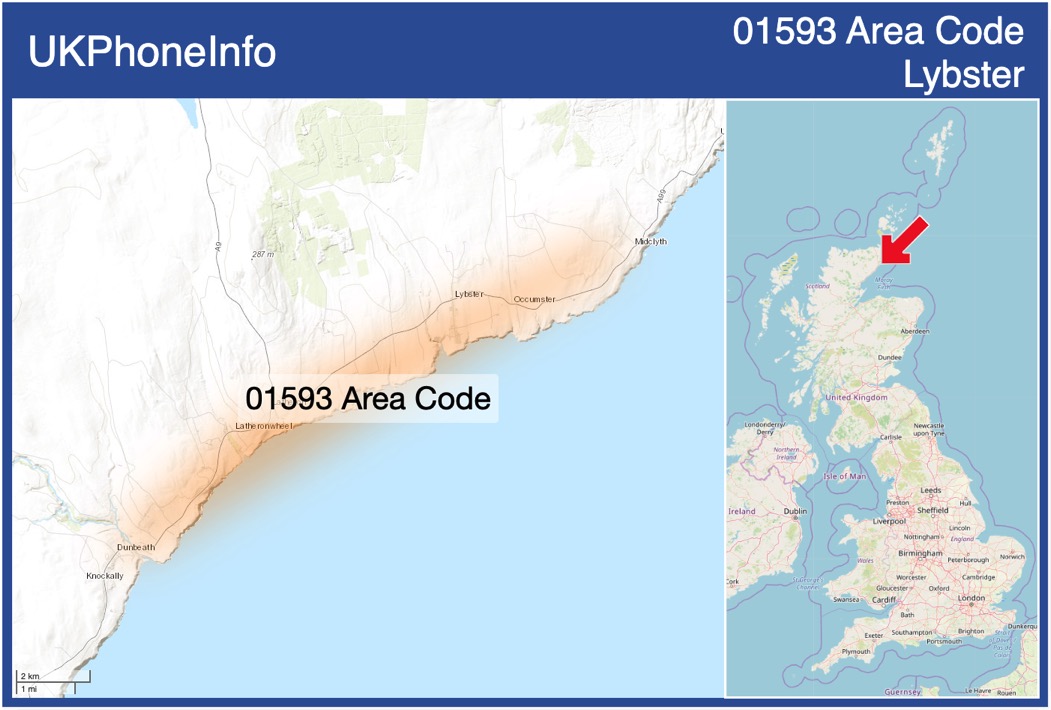Map of the 01593 area code
