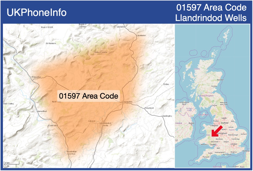 Map of the 01597 area code