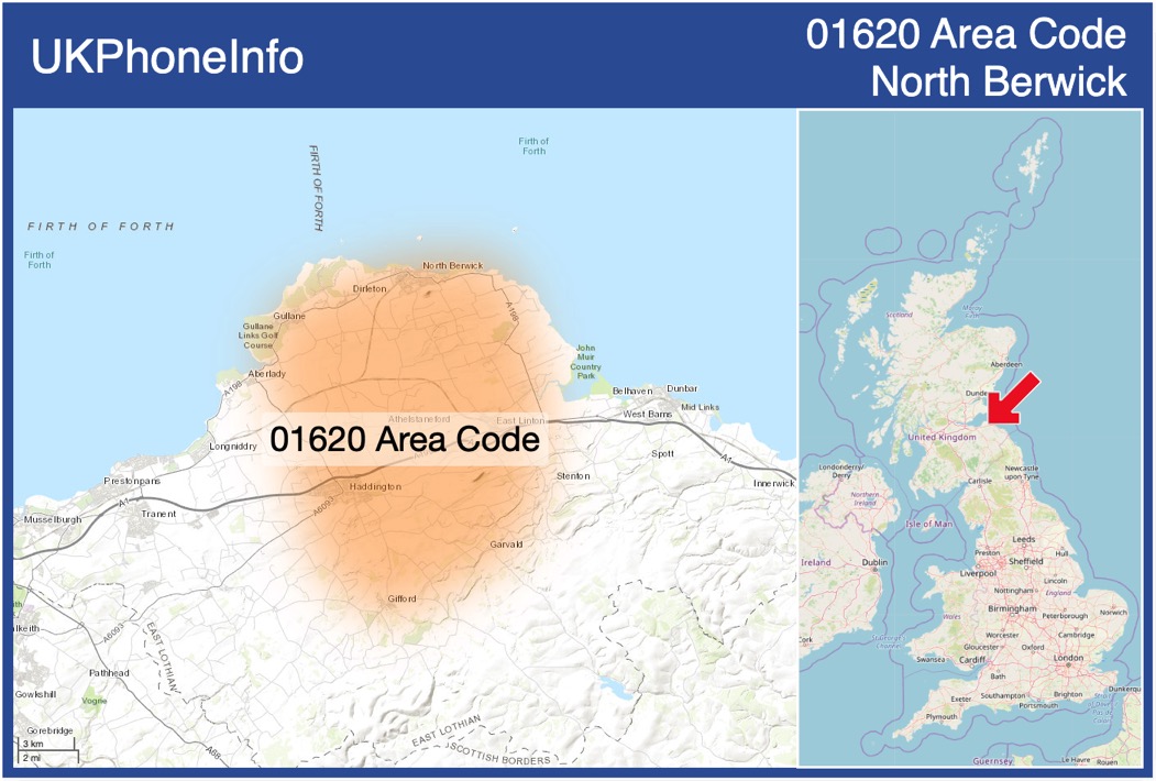 Map of the 01620 area code