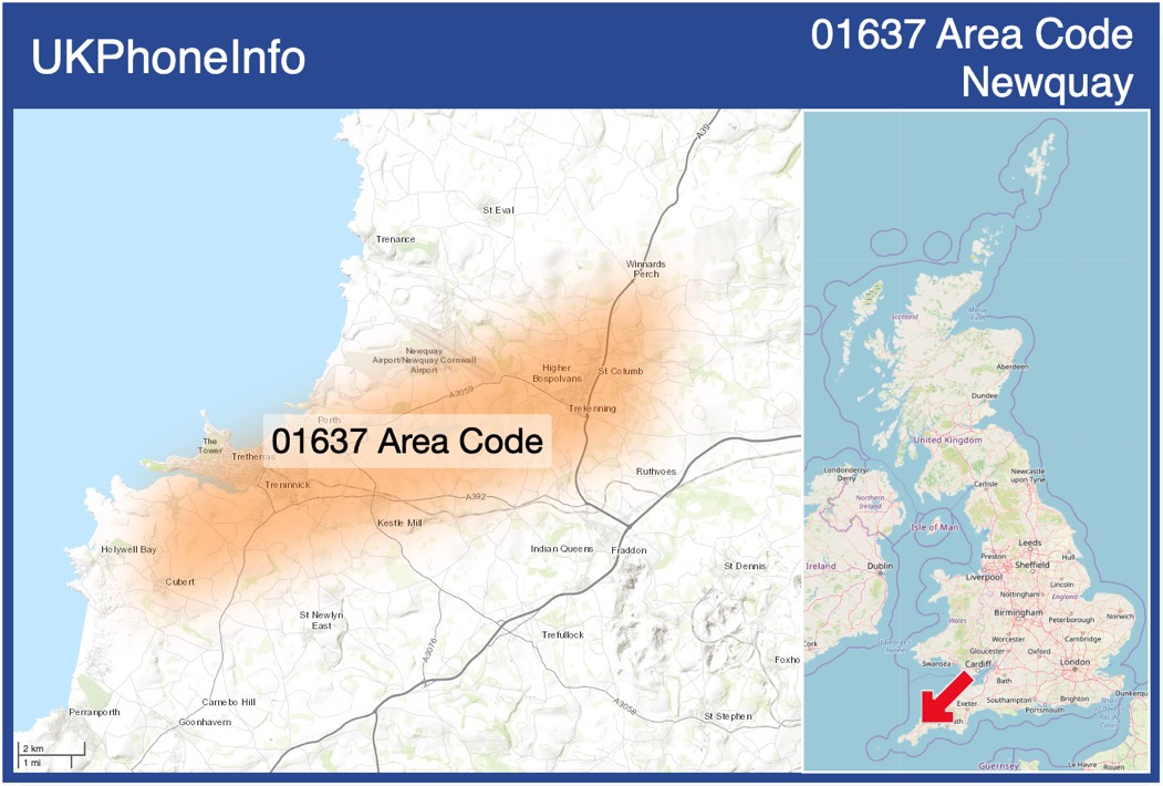 Map of the 01637 area code