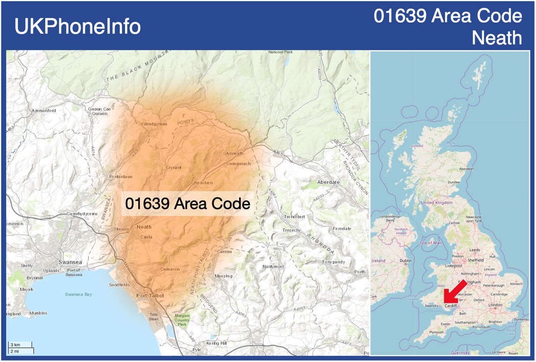 Map of the 01639 area code