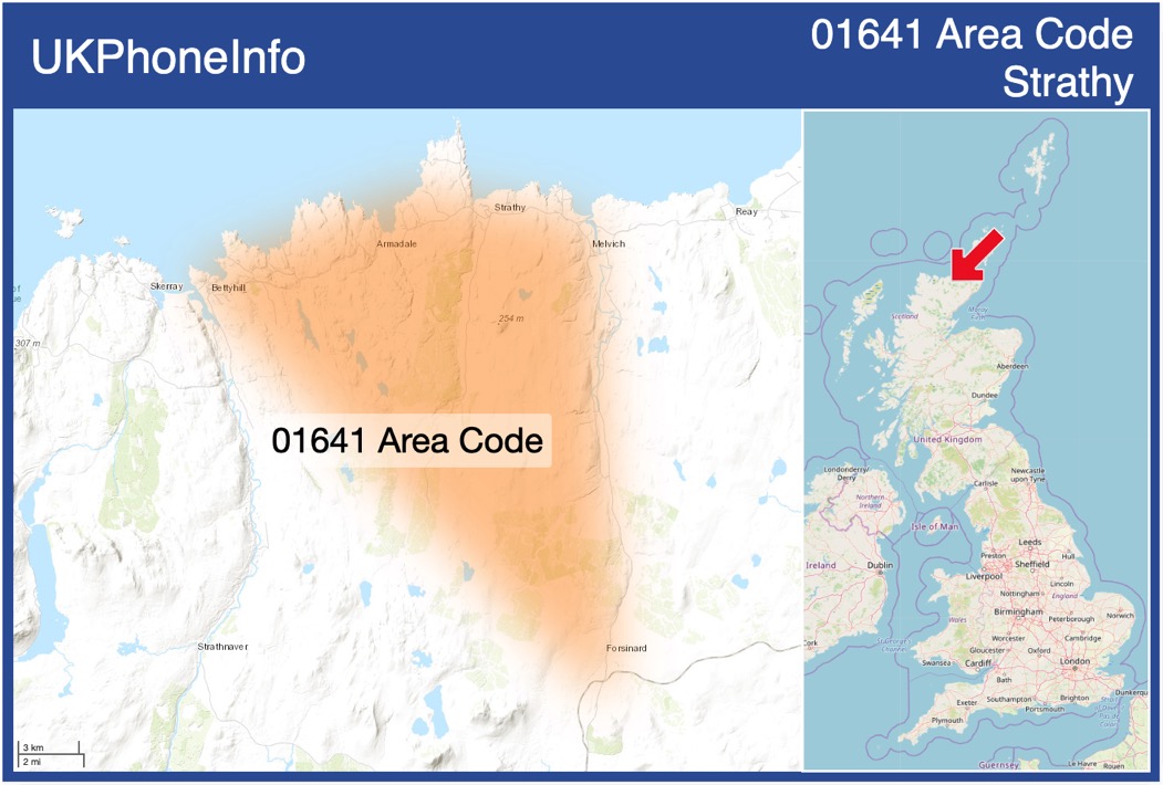 Map of the 01641 area code