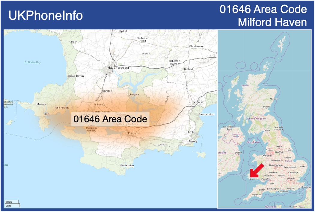 Map of the 01646 area code