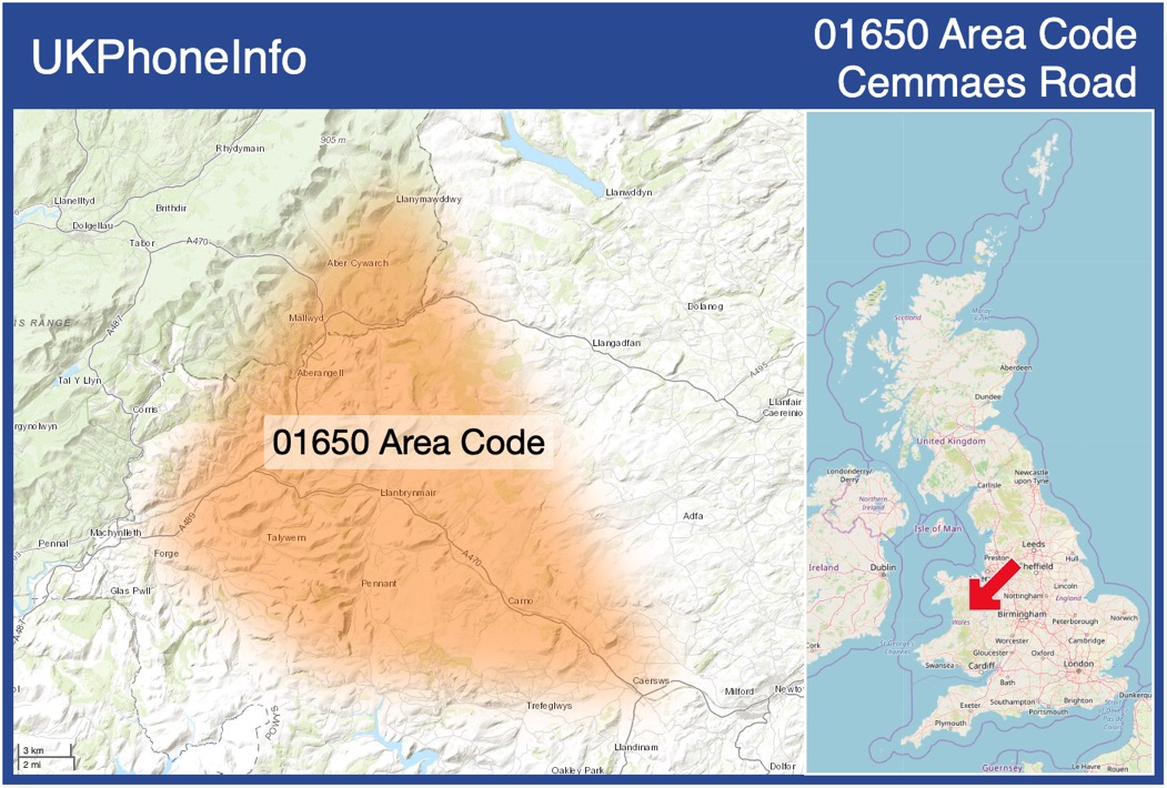 Map of the 01650 area code