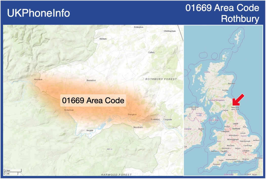 Map of the 01669 area code