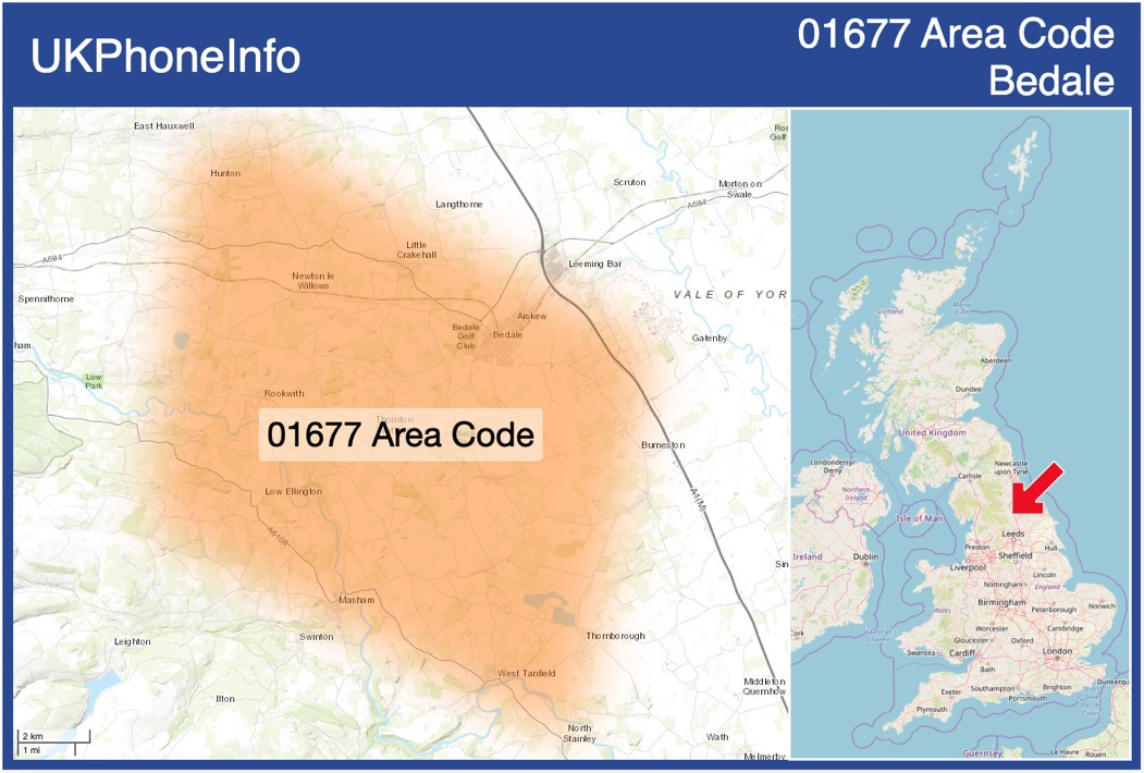 Map of the 01677 area code