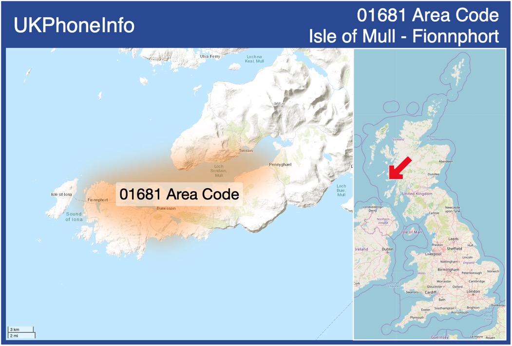 Map of the 01681 area code