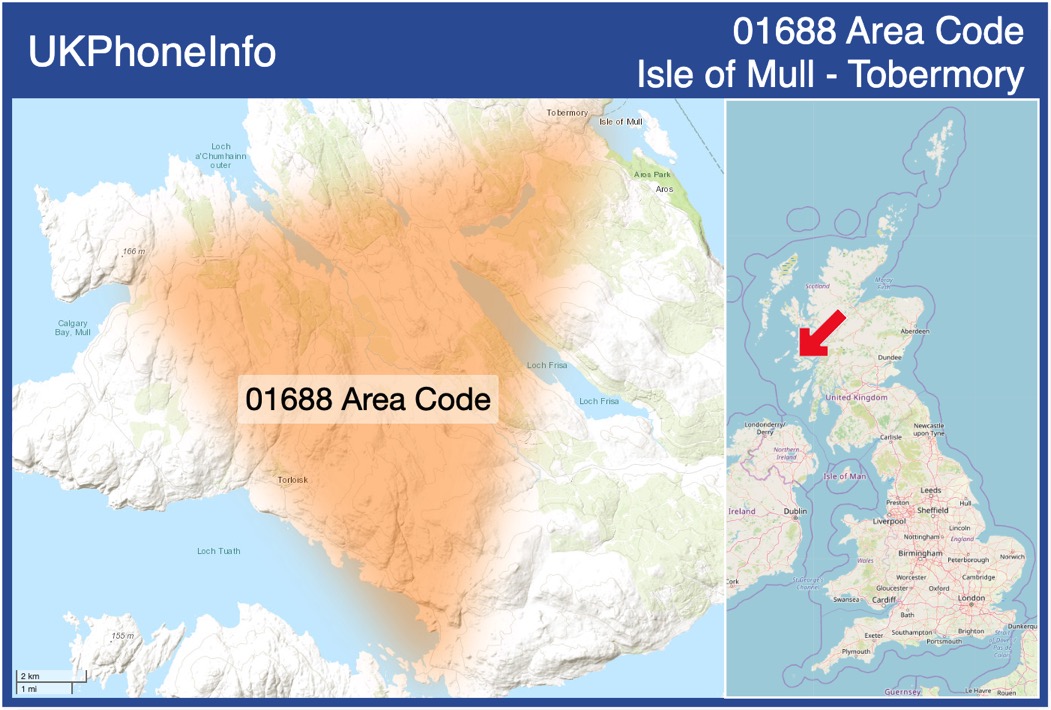 Map of the 01688 area code