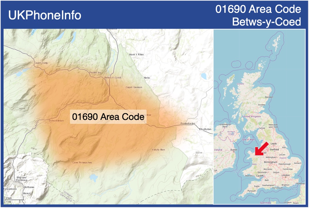 Map of the 01690 area code