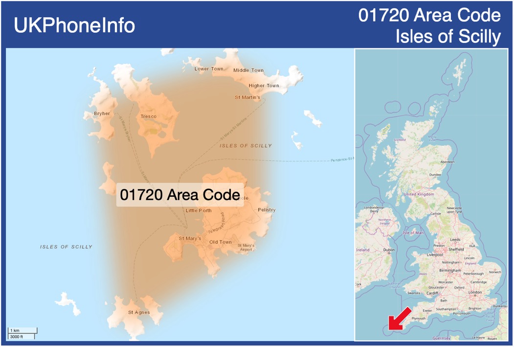 Map of the 01720 area code
