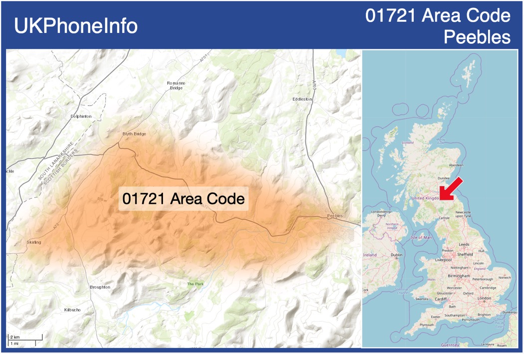 Map of the 01721 area code