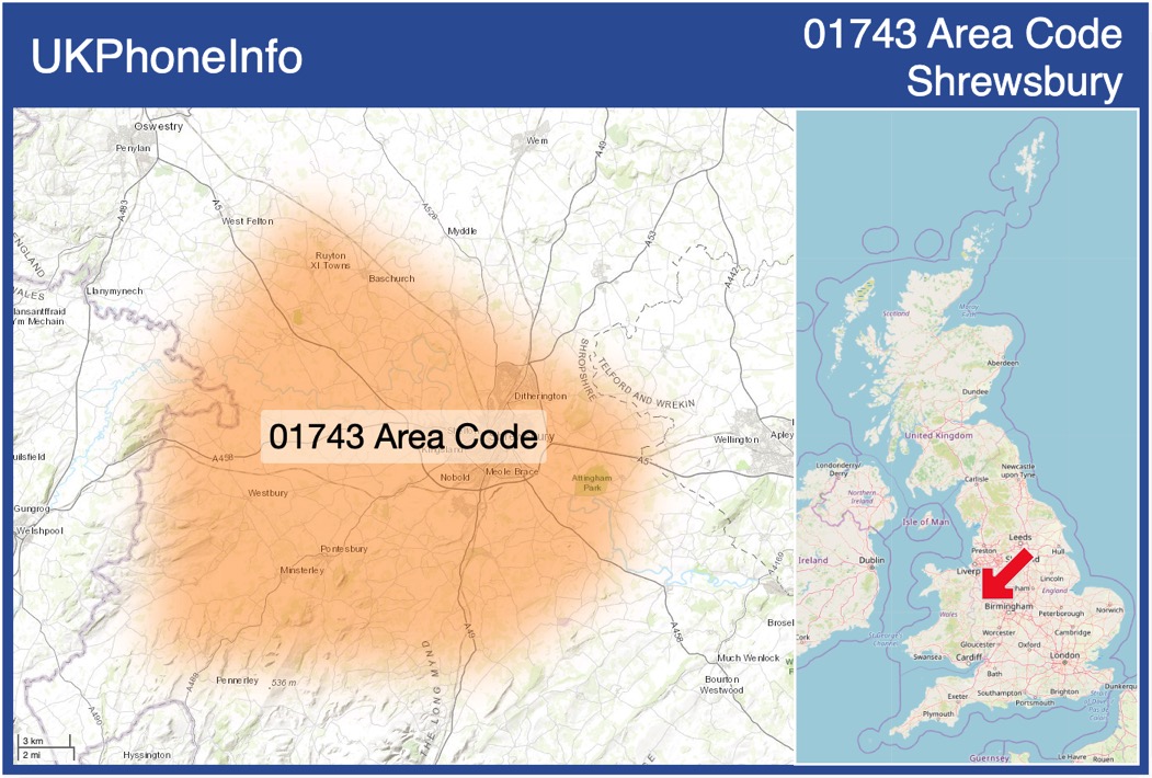 Map of the 01743 area code