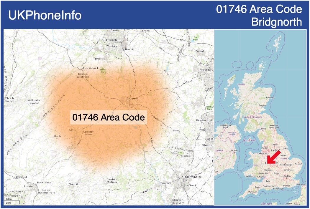Map of the 01746 area code