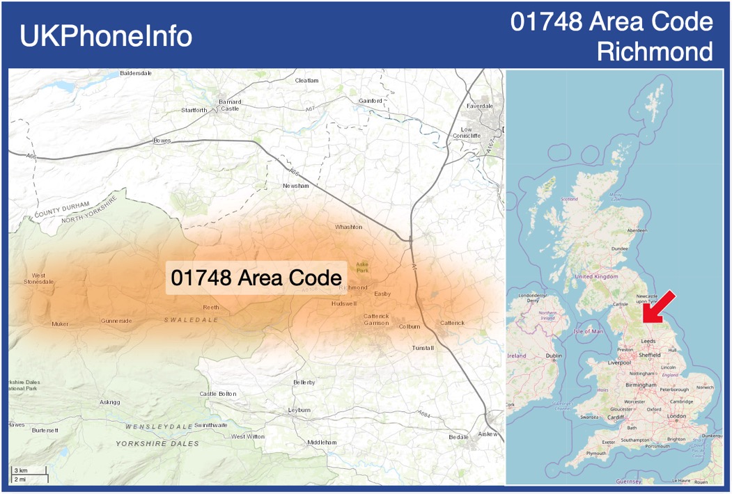 Map of the 01748 area code