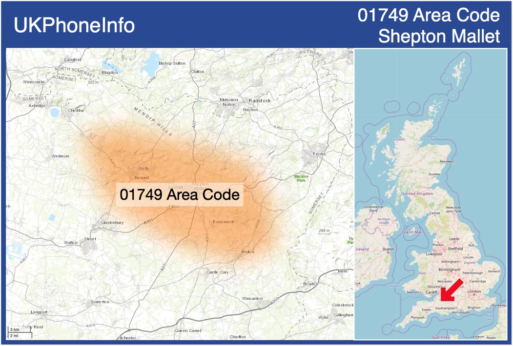 Map of the 01749 area code