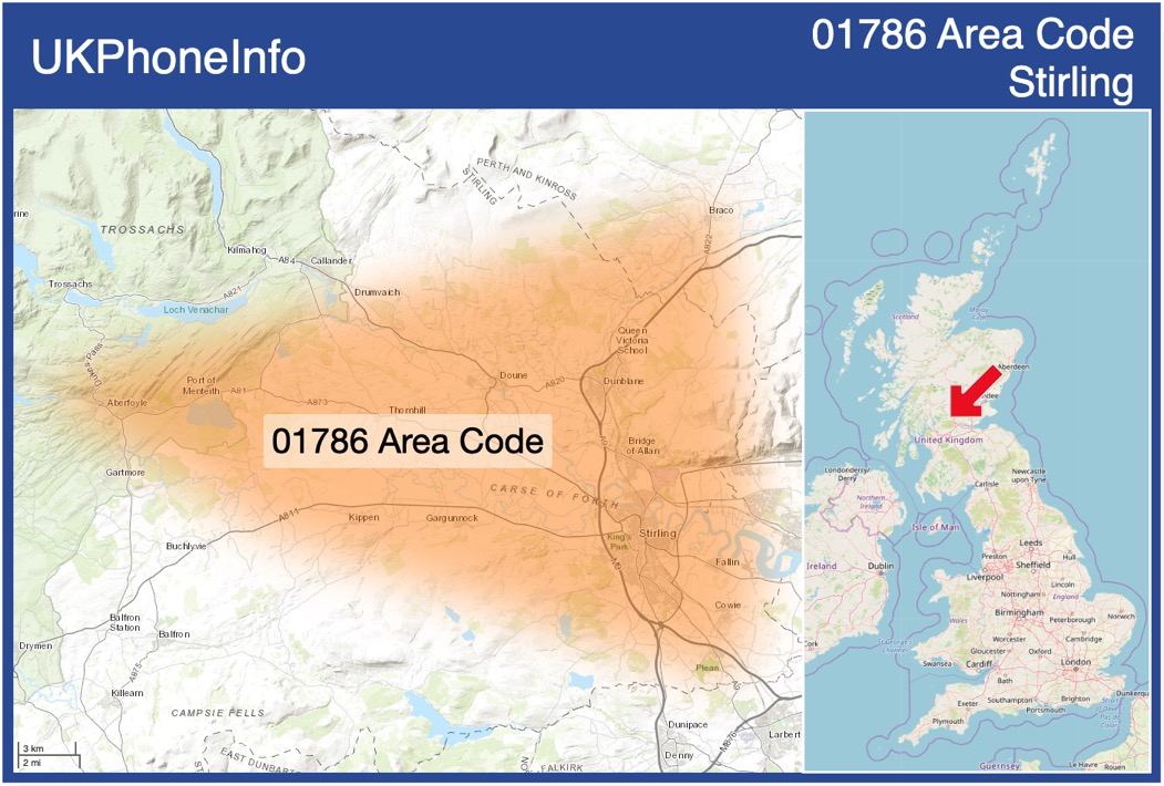 Map of the 01786 area code