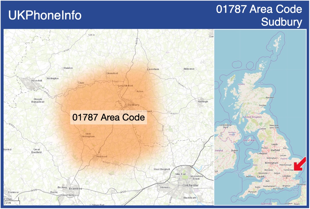 Map of the 01787 area code