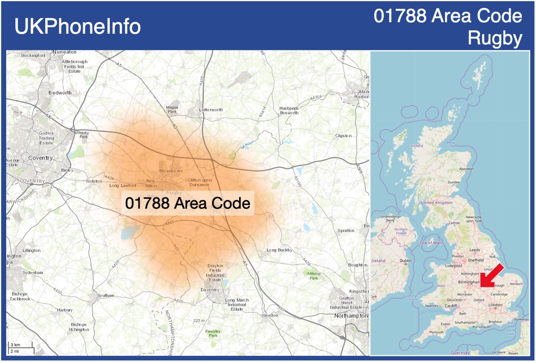 Map of the 01788 area code