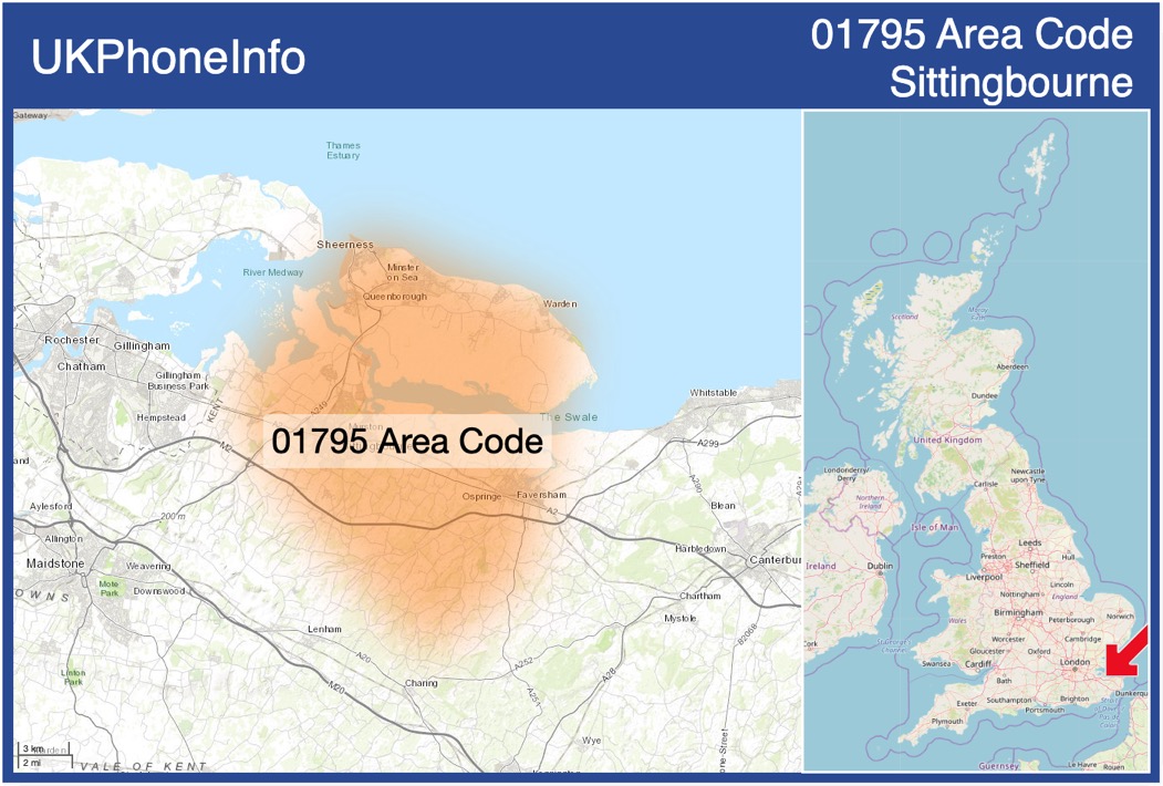 Map of the 01795 area code