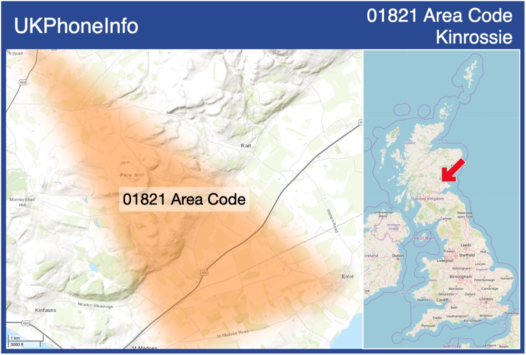 Map of the 01821 area code