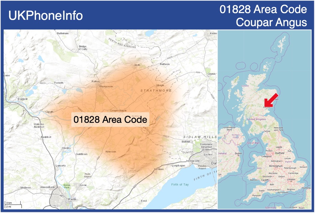 Map of the 01828 area code