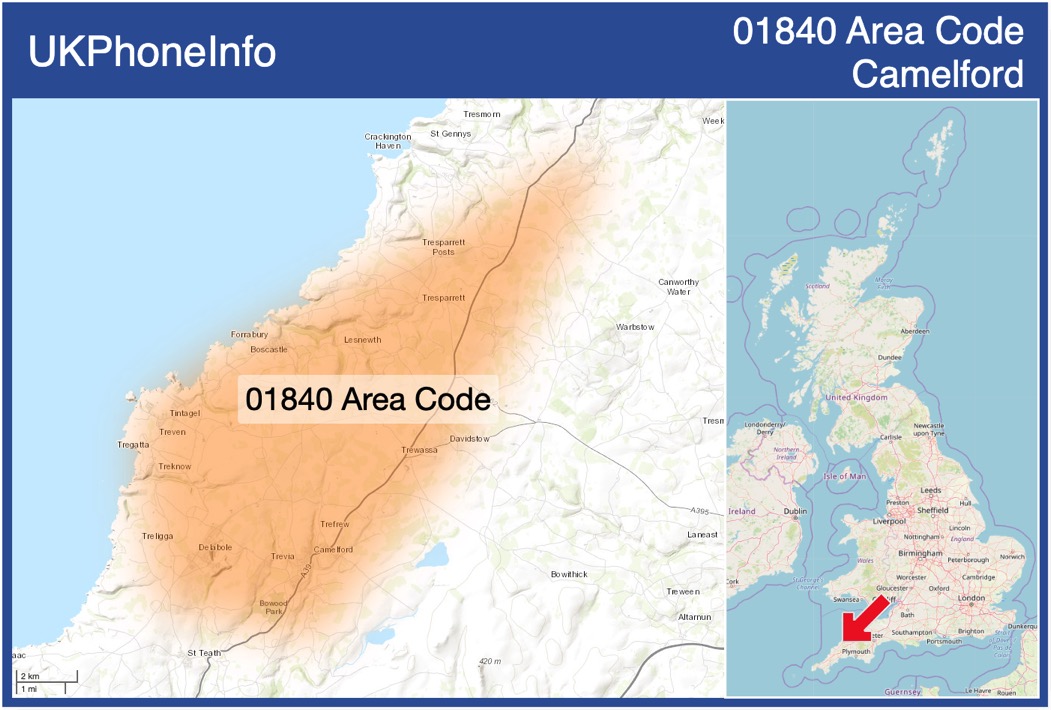 Map of the 01840 area code