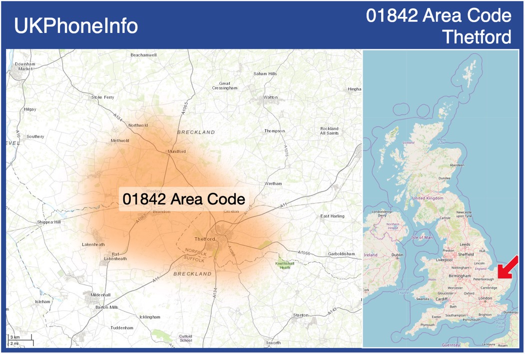 Map of the 01842 area code