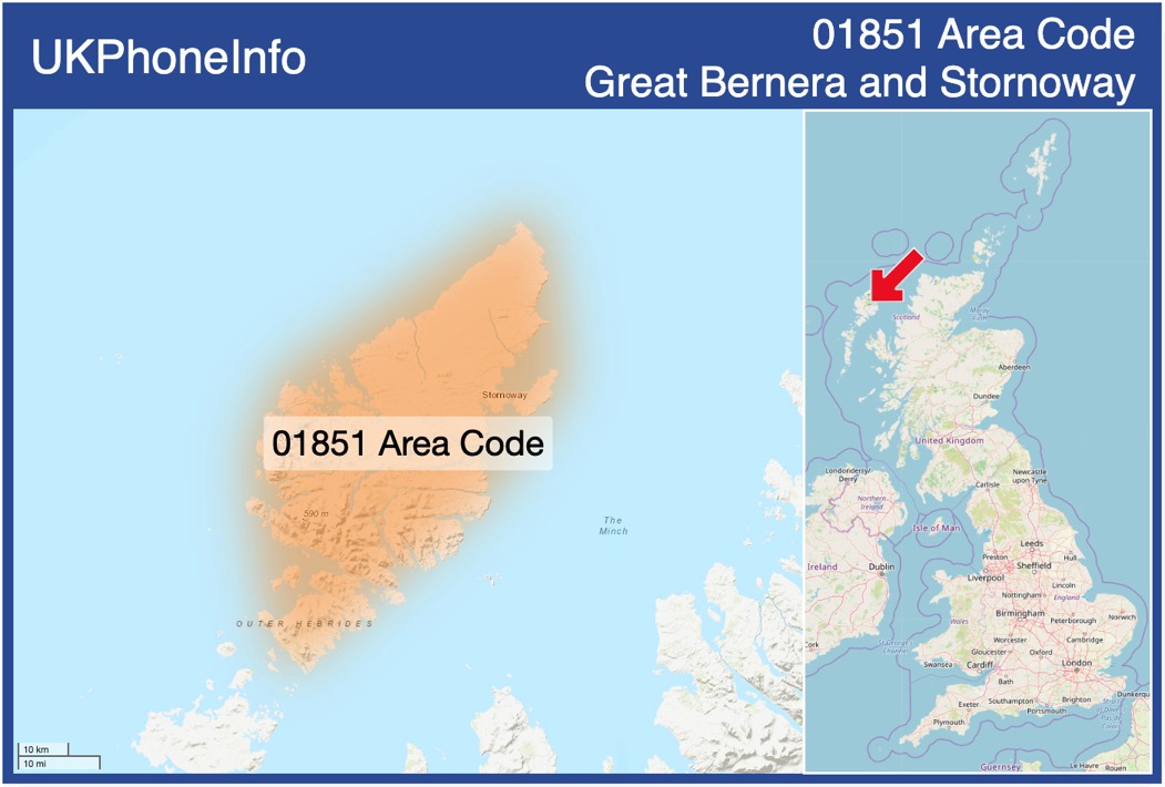 Map of the 01851 area code
