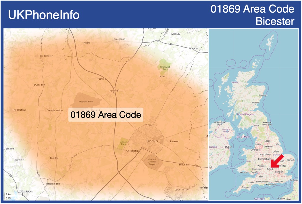 Map of the 01869 area code