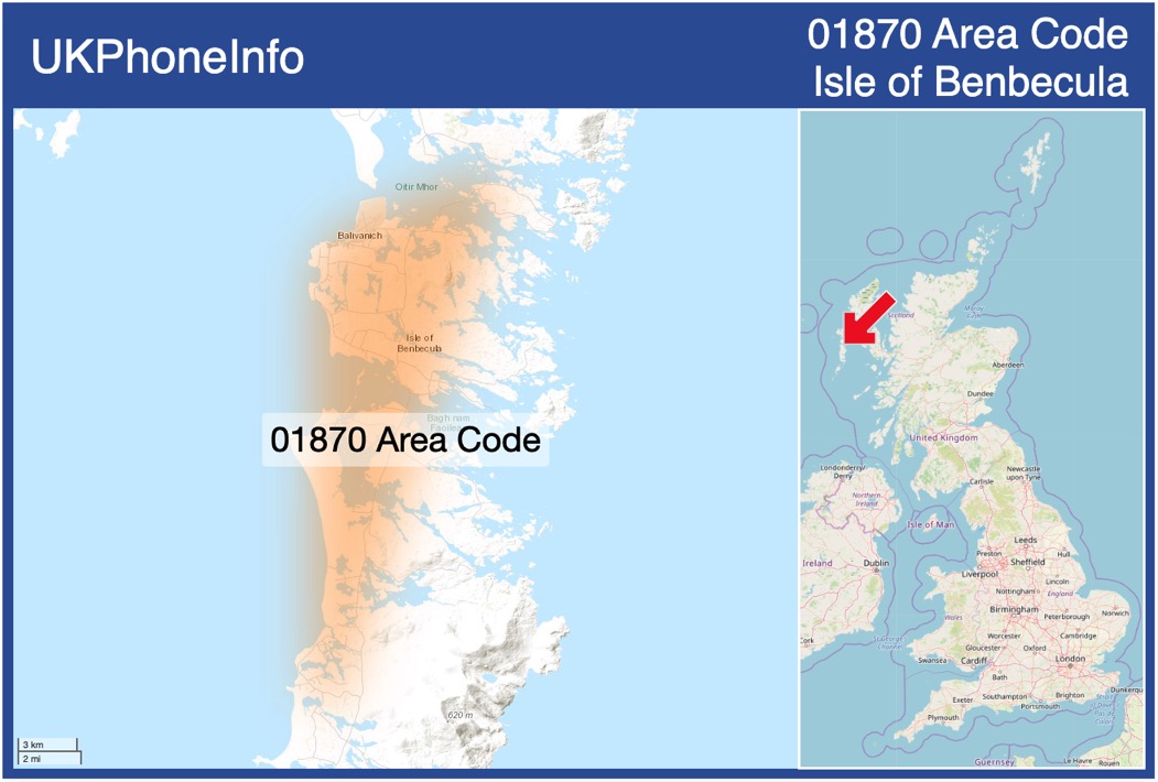 Map of the 01870 area code