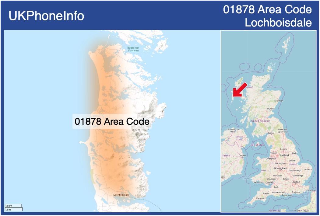 Map of the 01878 area code