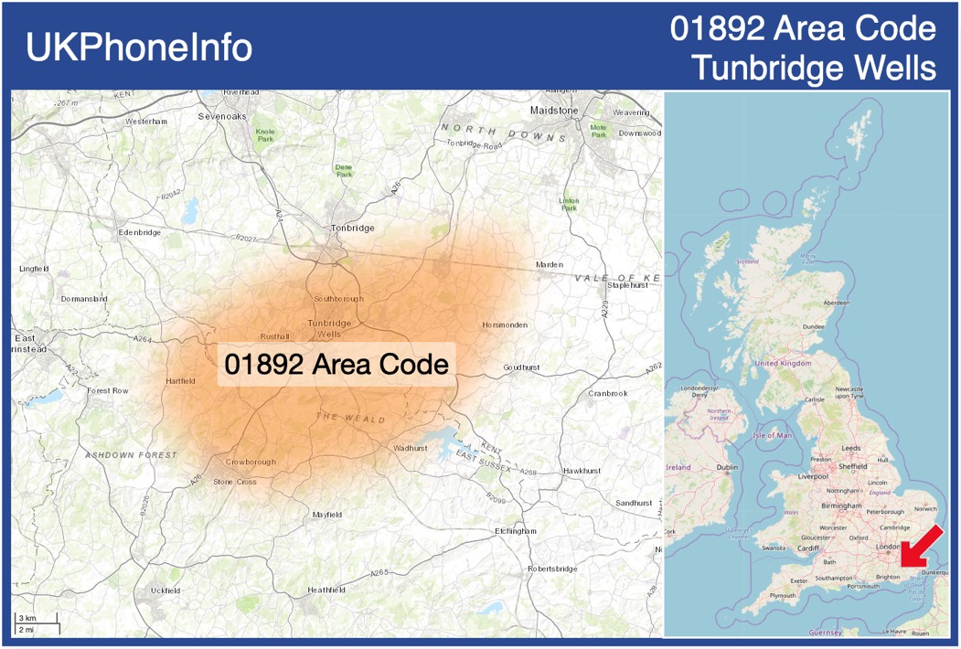 Map of the 01892 area code