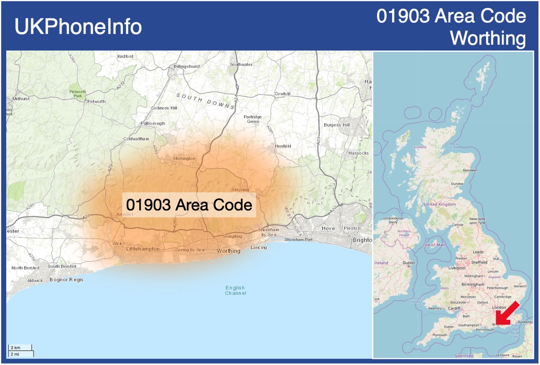 Map of the 01903 area code