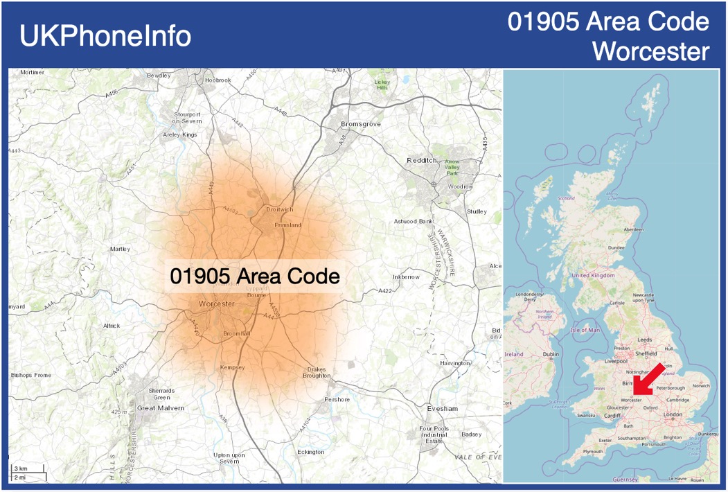 Map of the 01905 area code