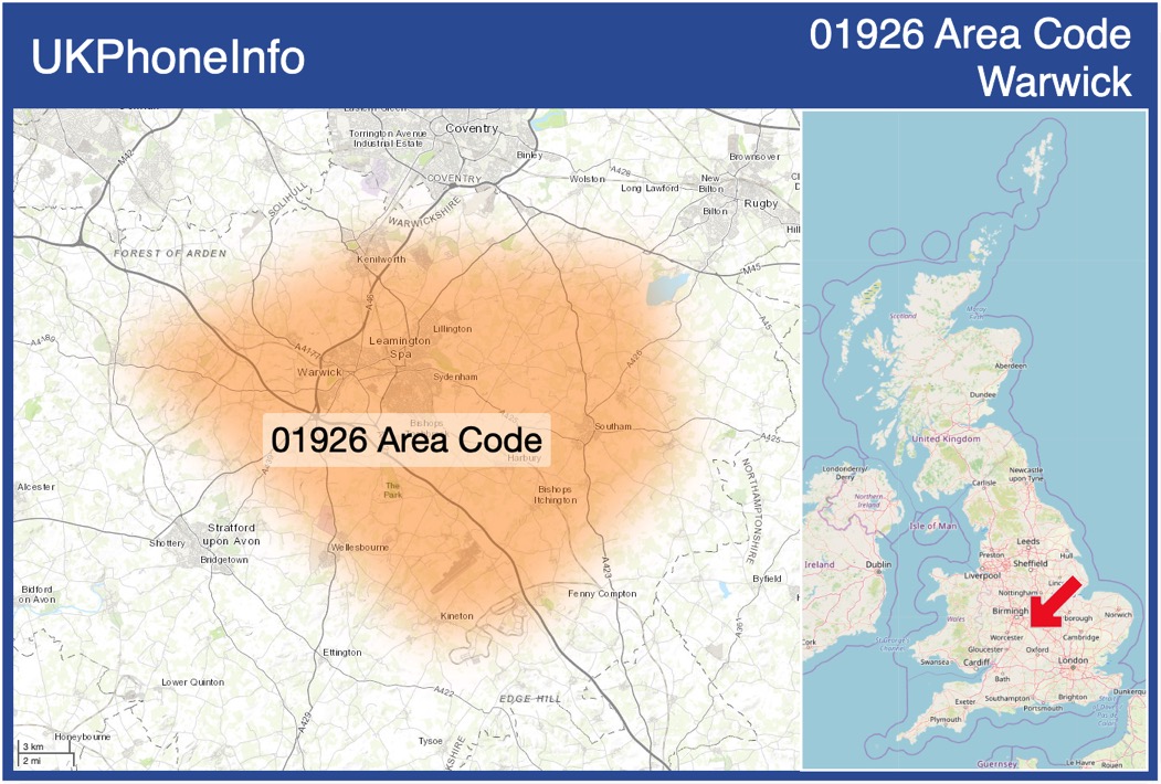 Map of the 01926 area code