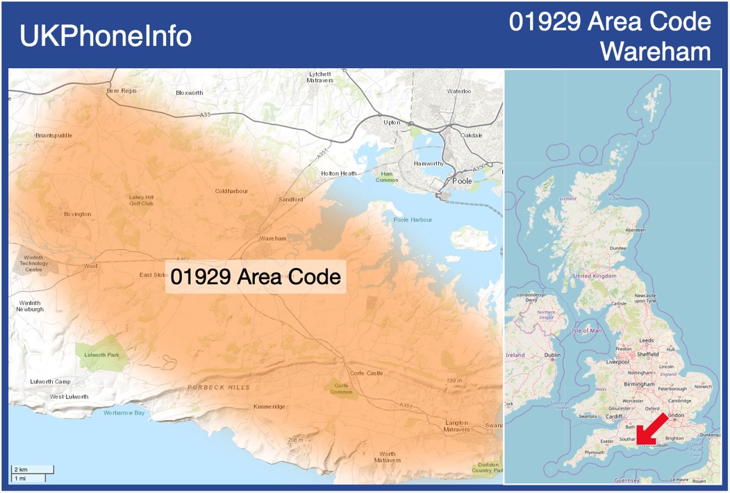 Map of the 01929 area code