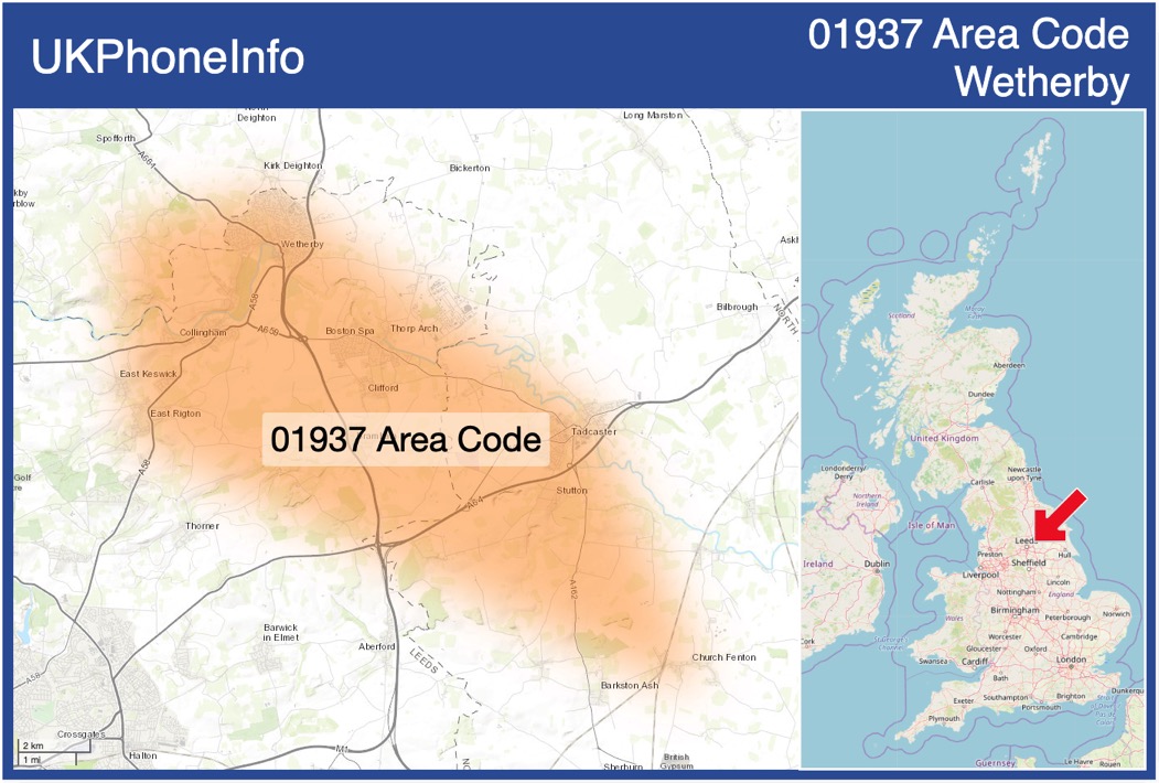 Map of the 01937 area code