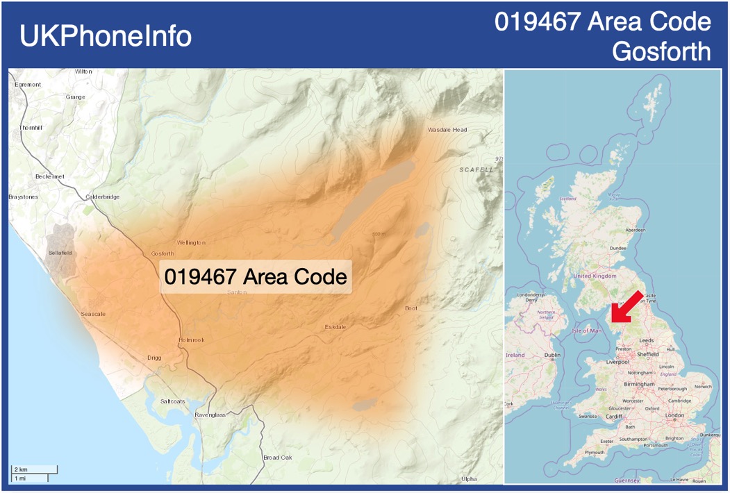 Map of the 019467 area code